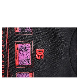 Black Cotton Graphic Print Crew Neck T-shirt