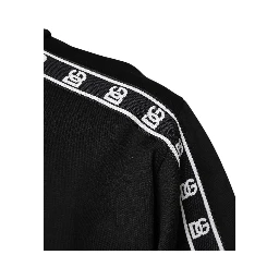 Black Cotton DG Print Turtleneck T-shirt
