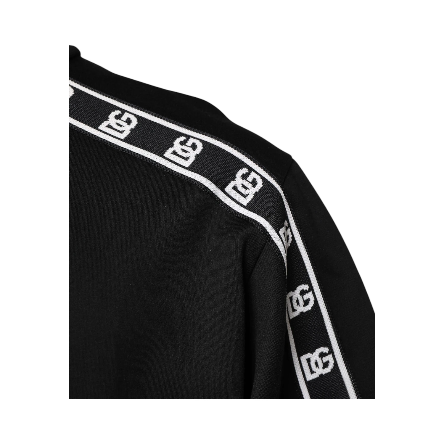 Black Cotton DG Print Turtleneck T-shirt