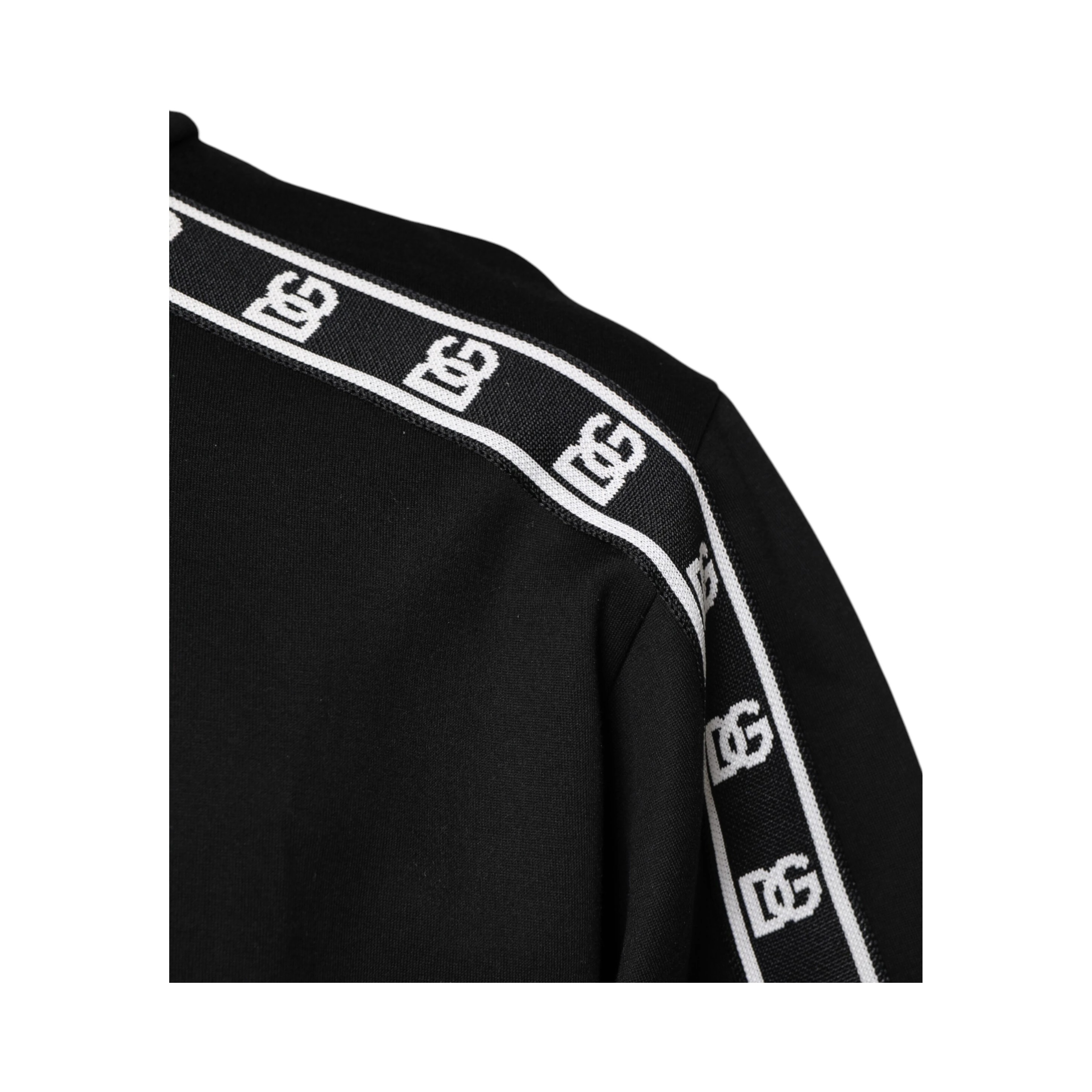 Black Cotton DG Print Turtleneck T-shirt