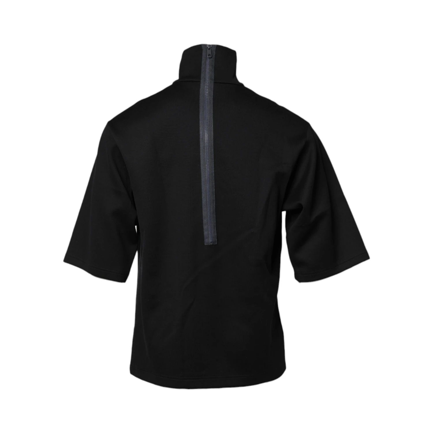 Black Cotton DG Print Turtleneck T-shirt