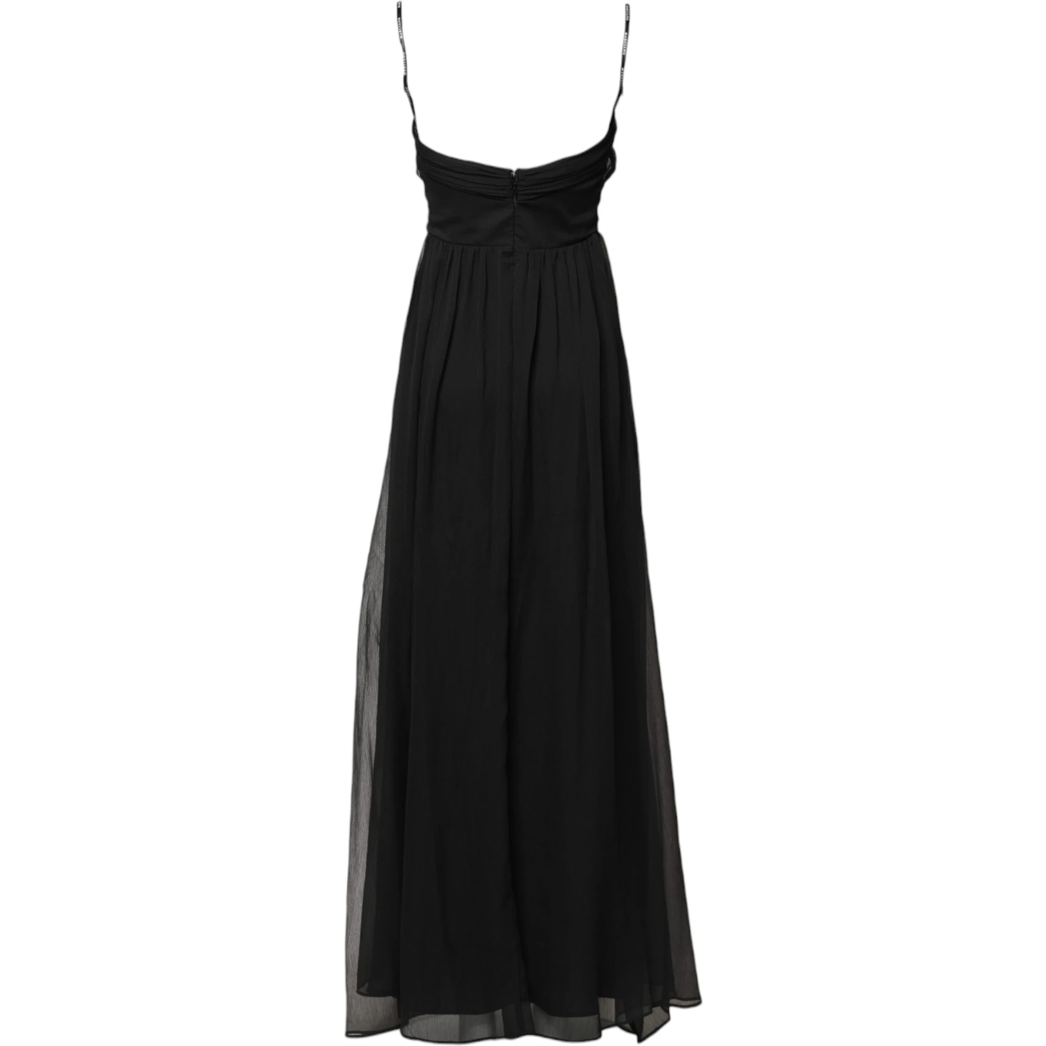 Black Tulle Pearl Sleeveless Long Gown Dress