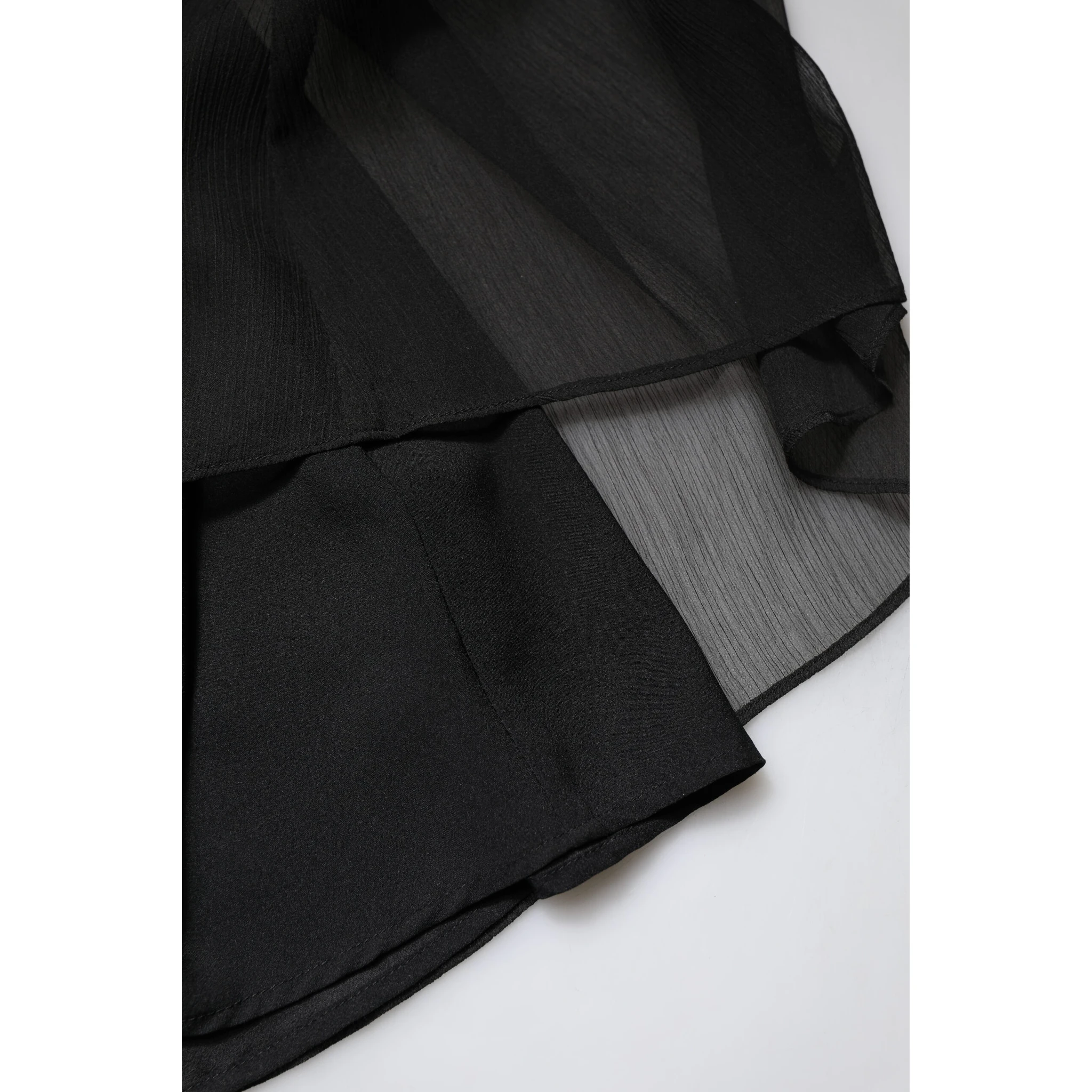 Black Tulle Pearl Sleeveless Long Gown Dress