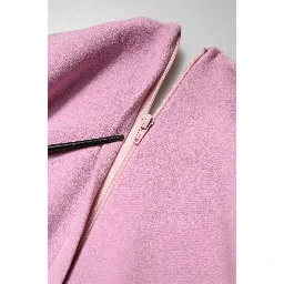 Pink Polyester Long Sleeves Sheath Mini Dress