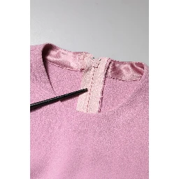 Pink Polyester Long Sleeves Sheath Mini Dress