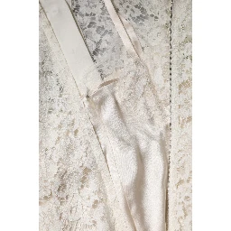 White Floral Lace Long Sleeves A-line Dress