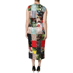 Multicolor Patchwork Sleeveless Sheath Dress