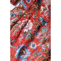 Red Floral Jacquard A-line Mini Dress