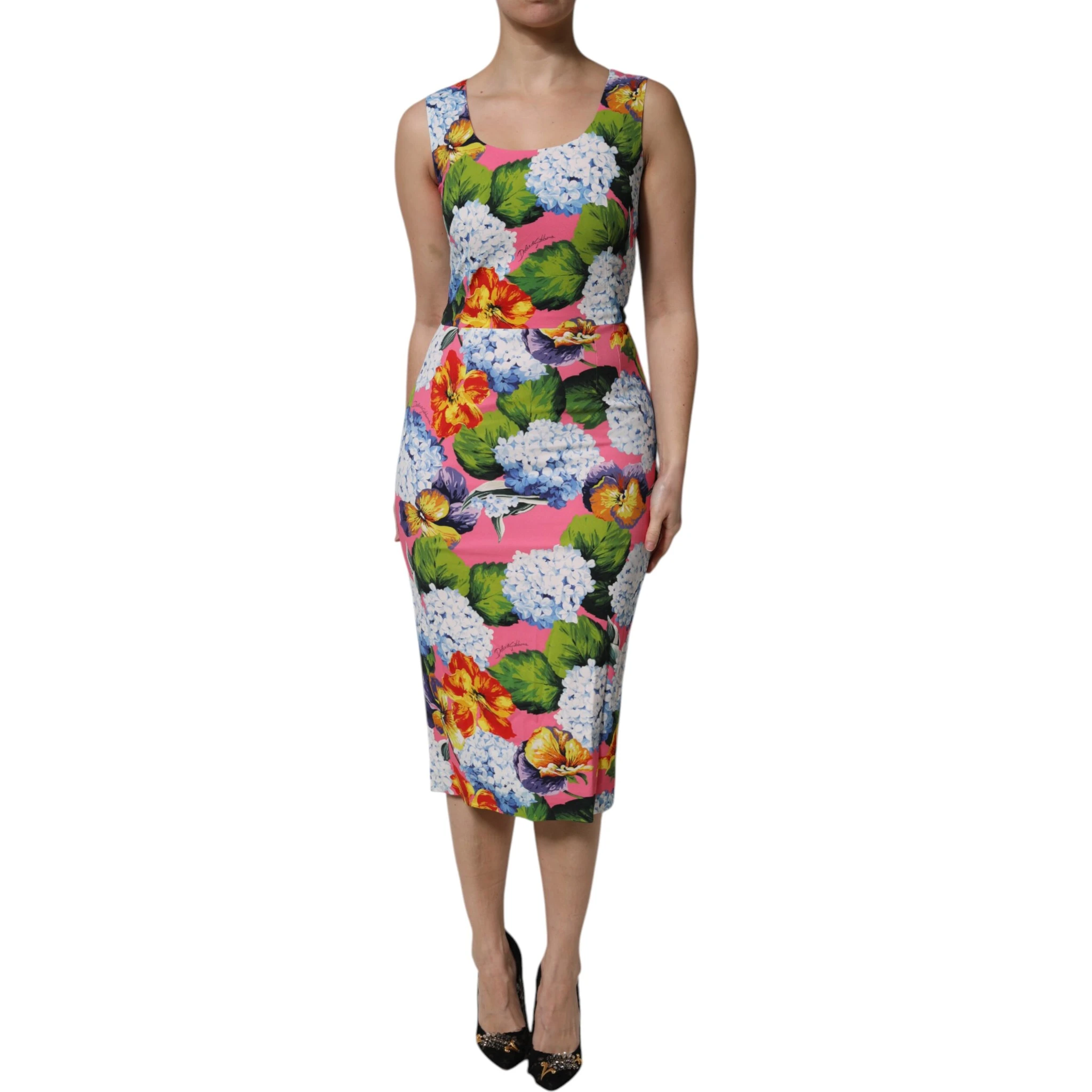 Multicolor Floral Sleeveless Sheath Dress