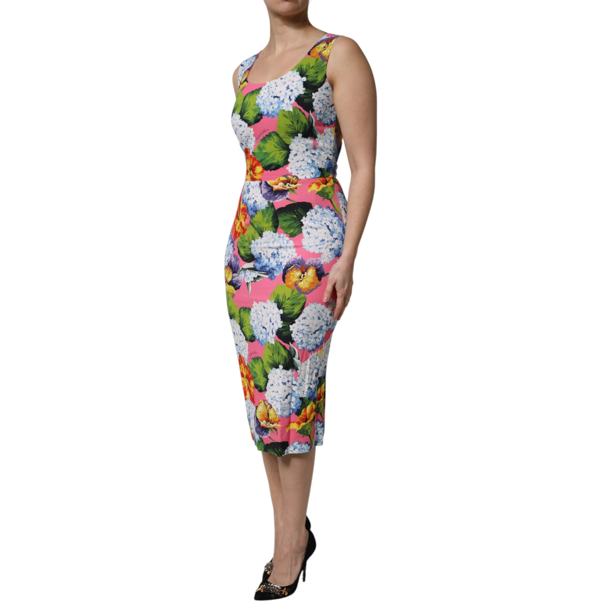 Multicolor Floral Sleeveless Sheath Dress