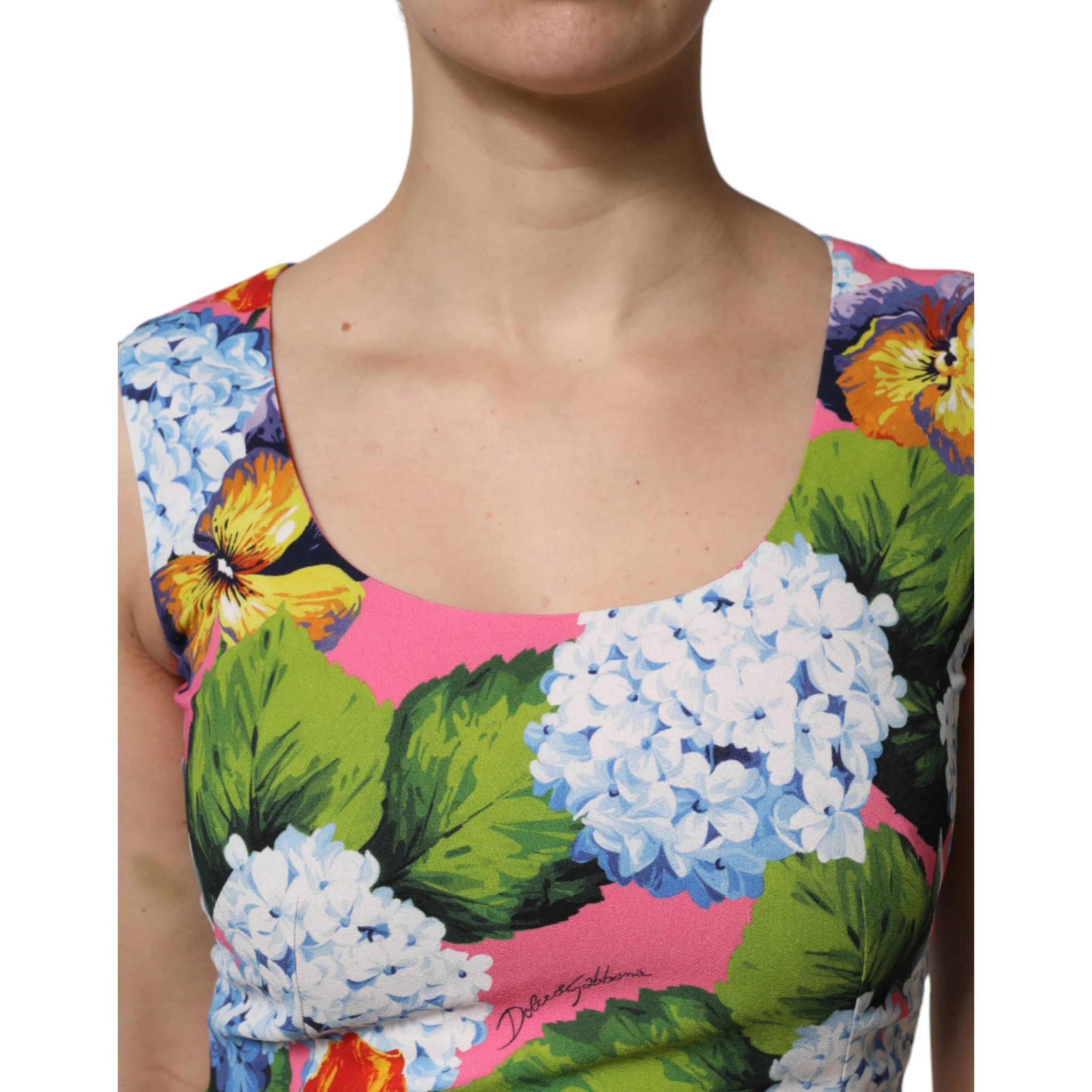 Multicolor Floral Sleeveless Sheath Dress
