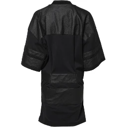 Black Cotton Short Sleeves V-neck T-shirt