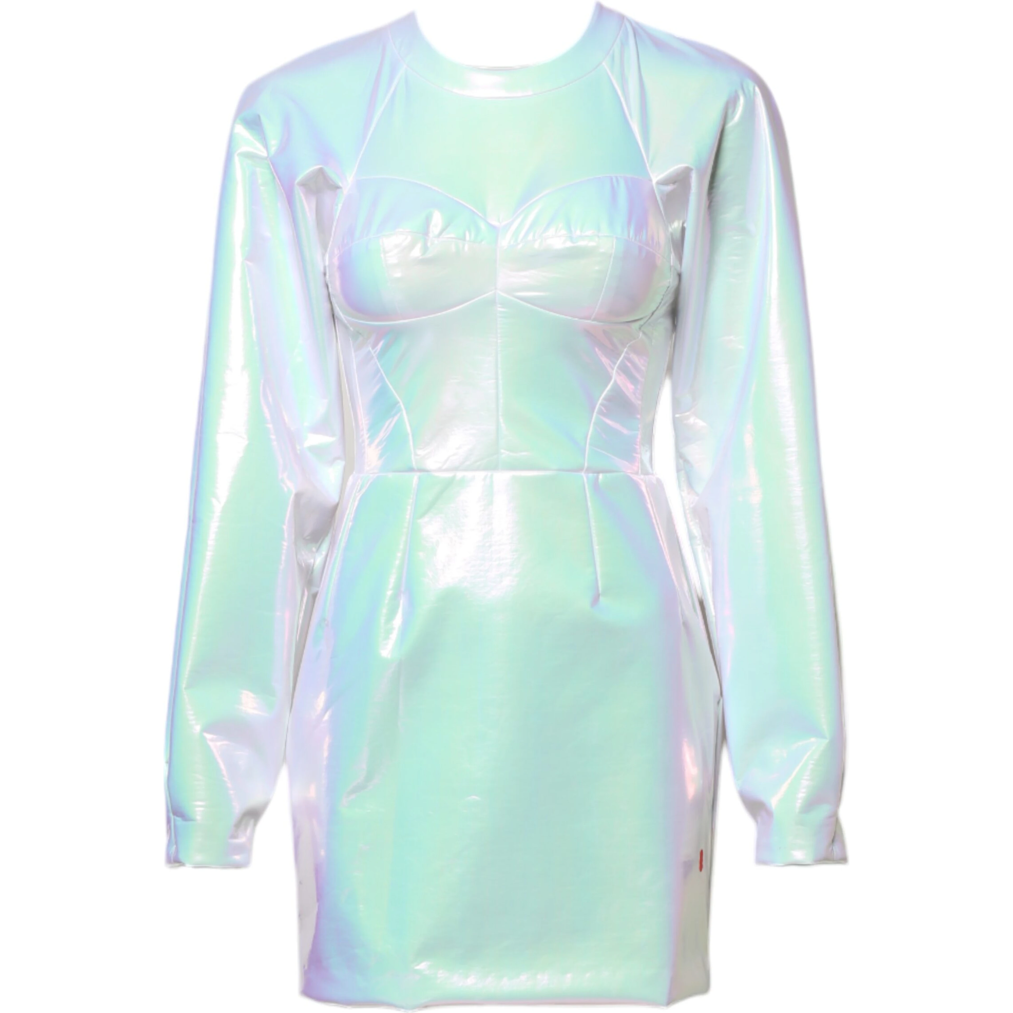 White Long Sleeves Bodycon Sheath Mini Dress