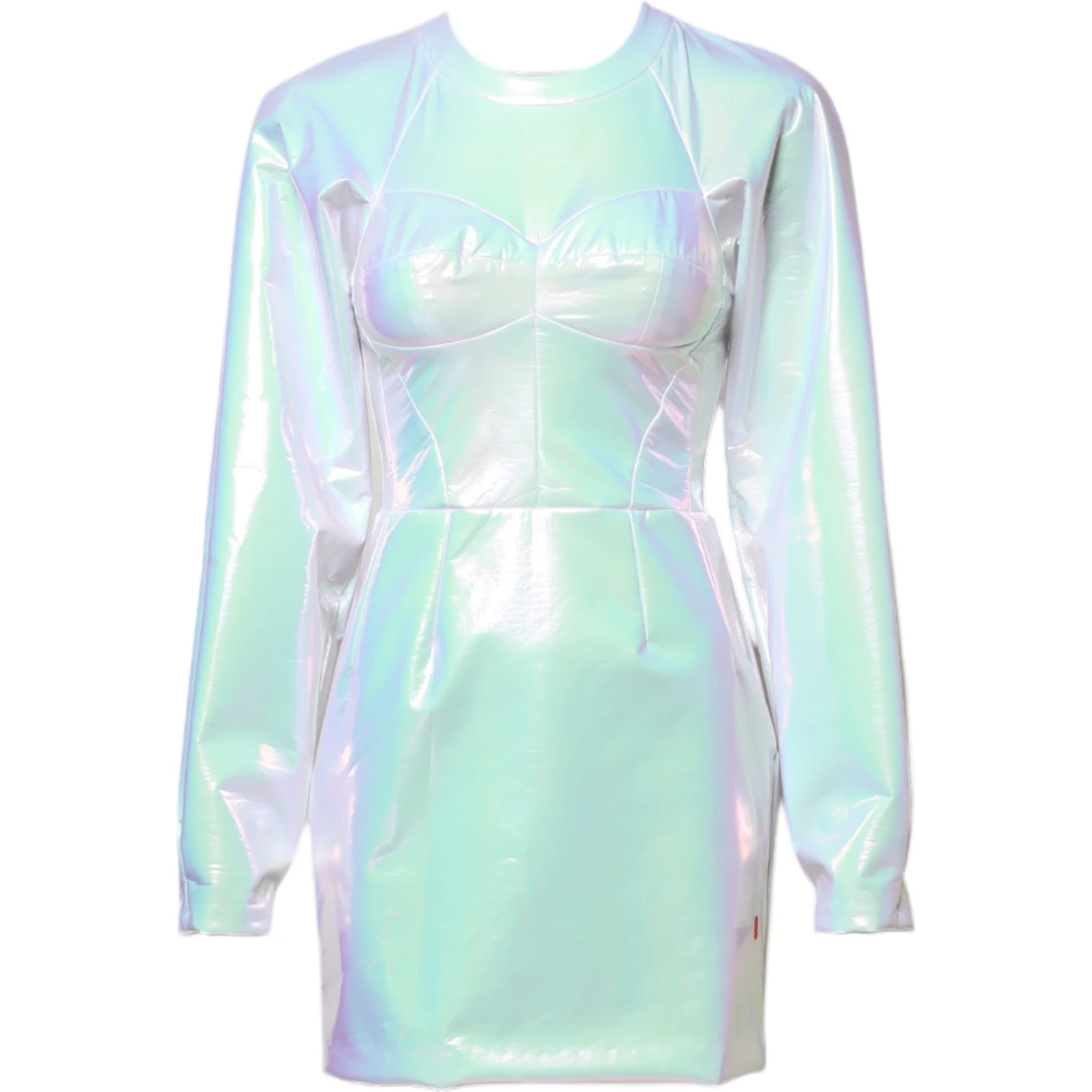 White Long Sleeves Bodycon Sheath Mini Dress