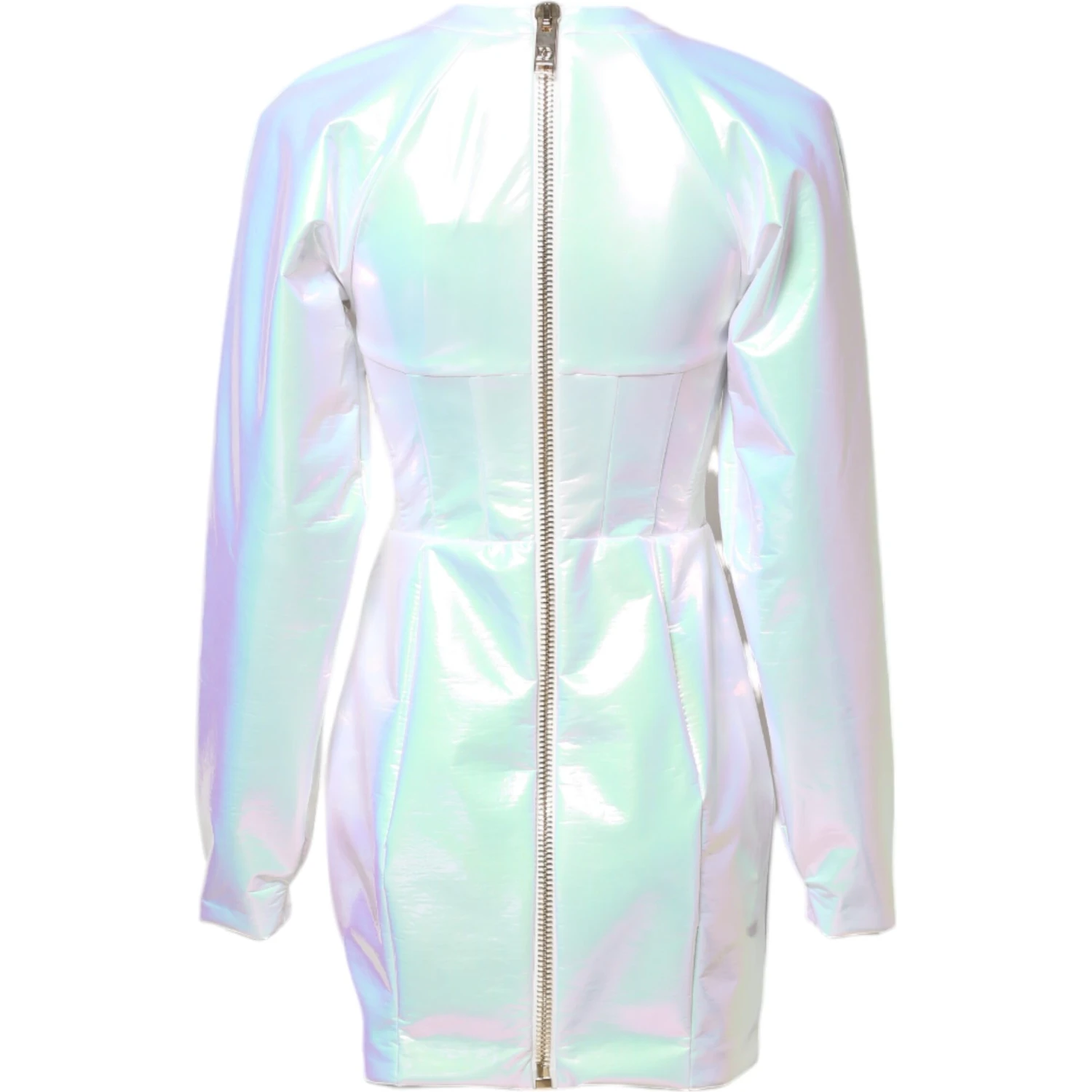 White Long Sleeves Bodycon Sheath Mini Dress
