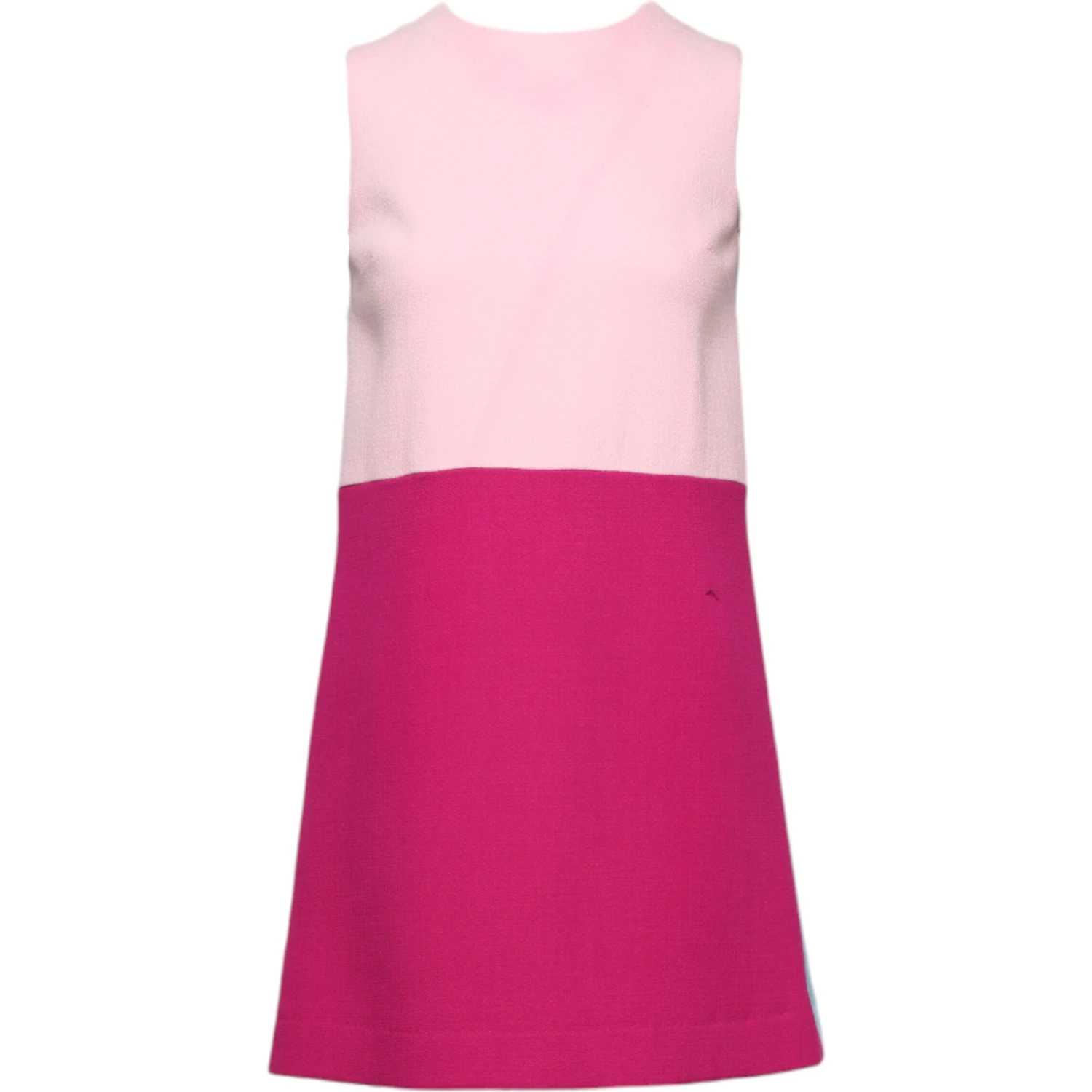 Pink Blue Wool Sleeveless Shift Mini Dress