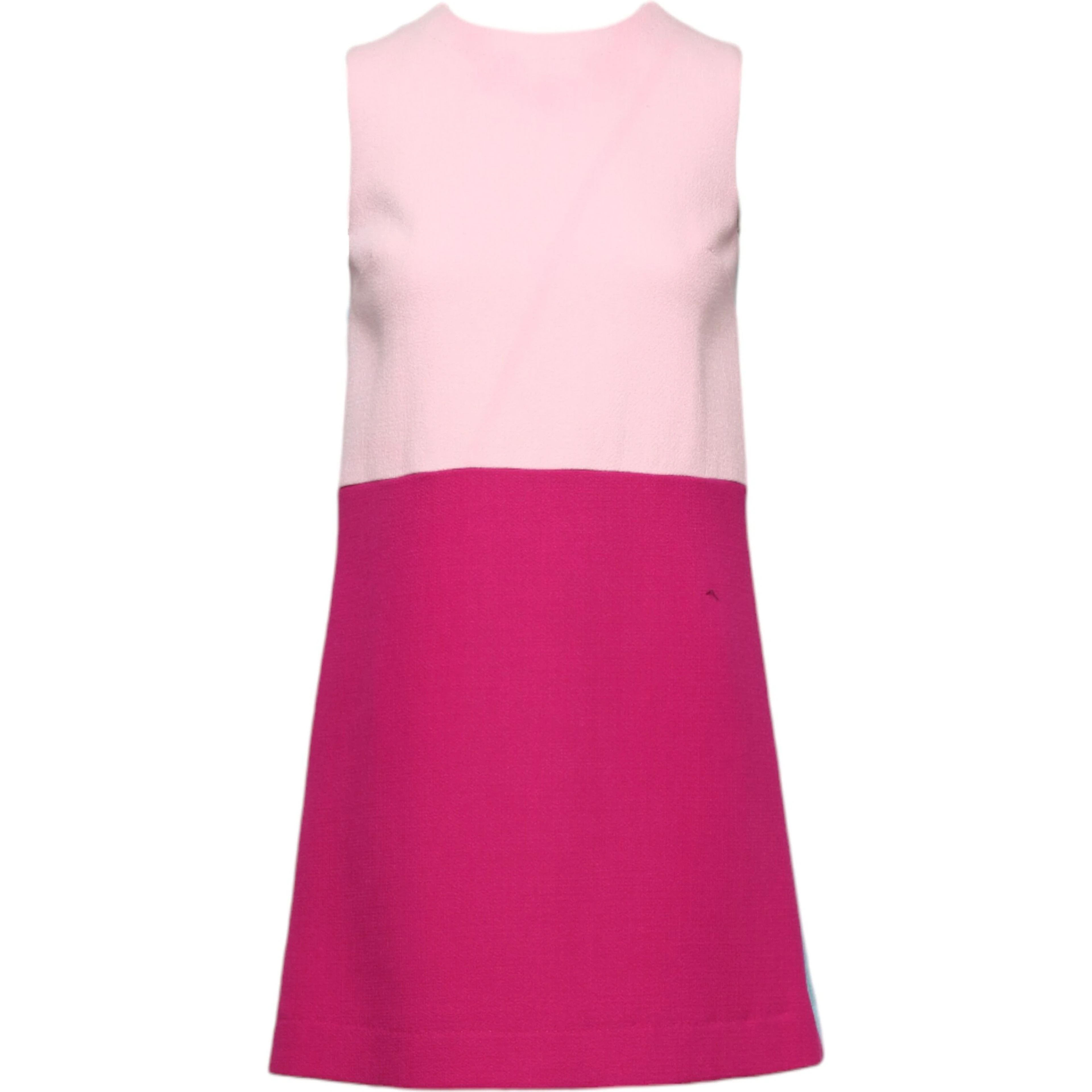 Pink Blue Wool Sleeveless Shift Mini Dress