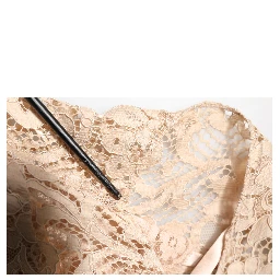Beige Floral Lace Sleeveless Sheath Dress