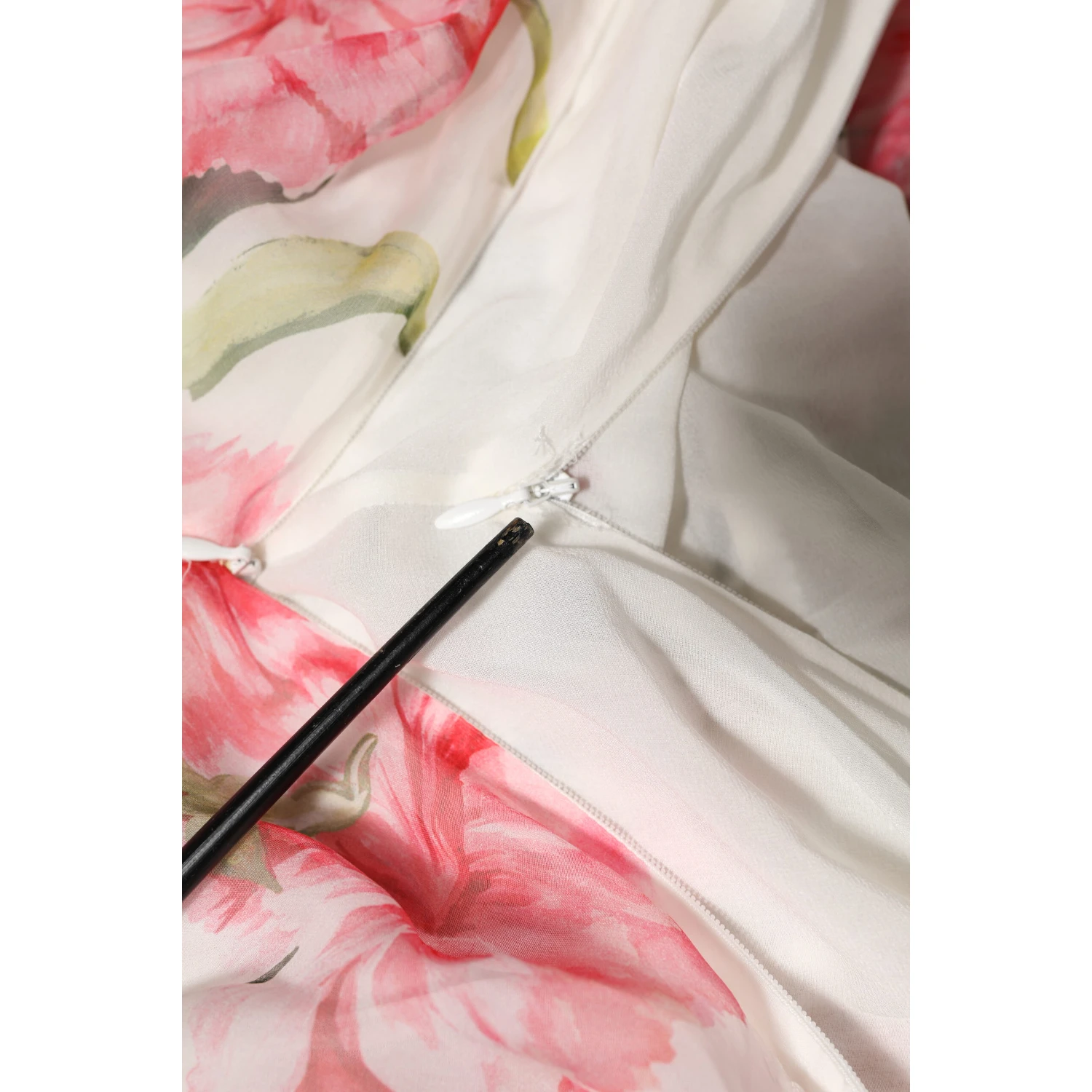 White Floral Silk Halter A-line Maxi Dress