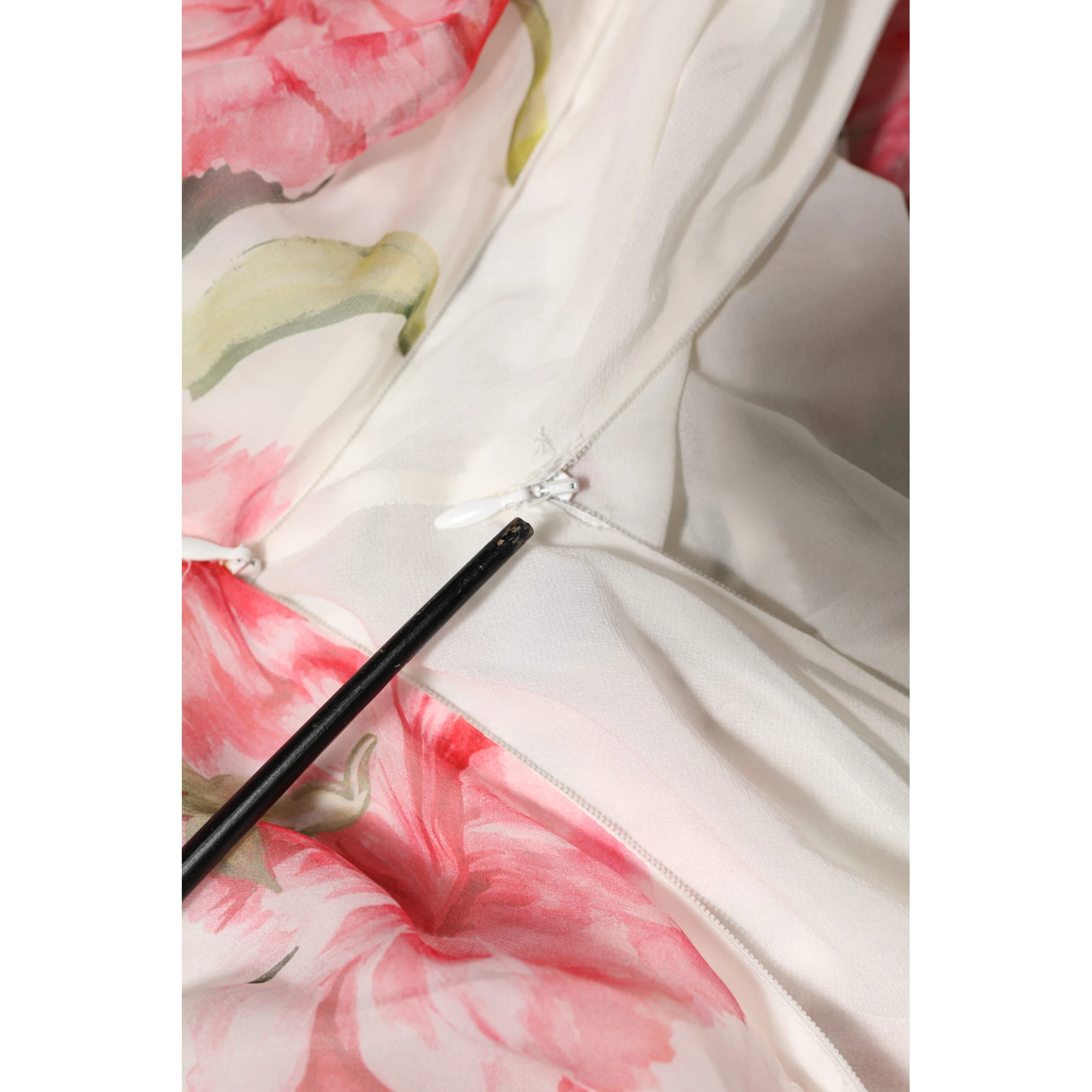 White Floral Silk Halter A-line Maxi Dress