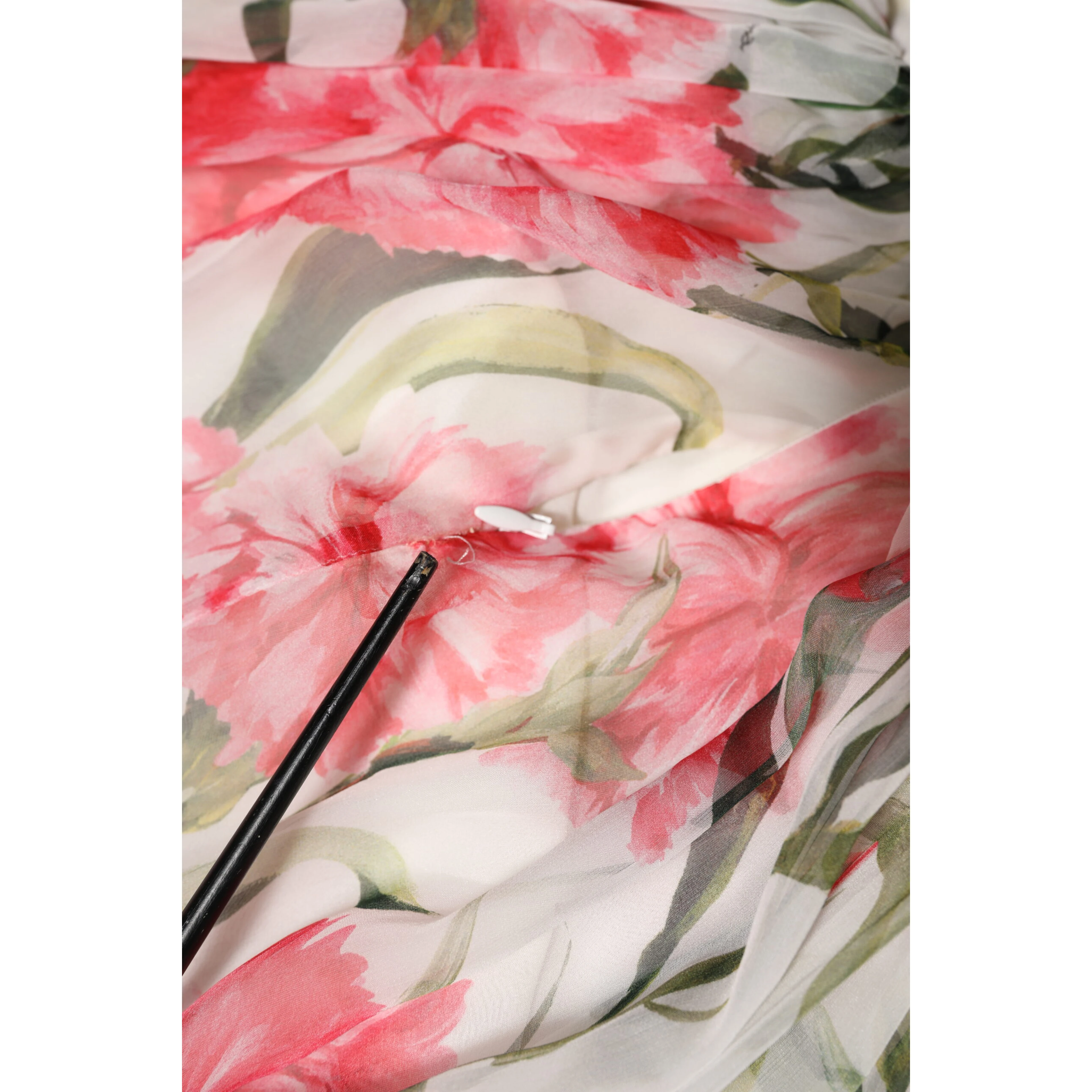 White Floral Silk Halter A-line Maxi Dress