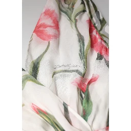 White Floral Silk Halter A-line Maxi Dress