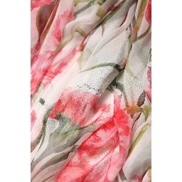 White Floral Silk Halter A-line Maxi Dress