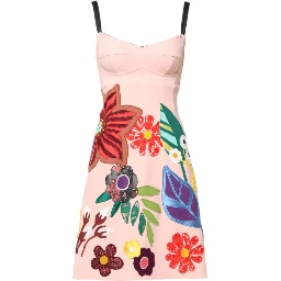 Pink Floral Print Spaghetti Strap Mini Dress