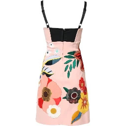 Pink Floral Print Spaghetti Strap Mini Dress