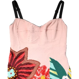Pink Floral Print Spaghetti Strap Mini Dress