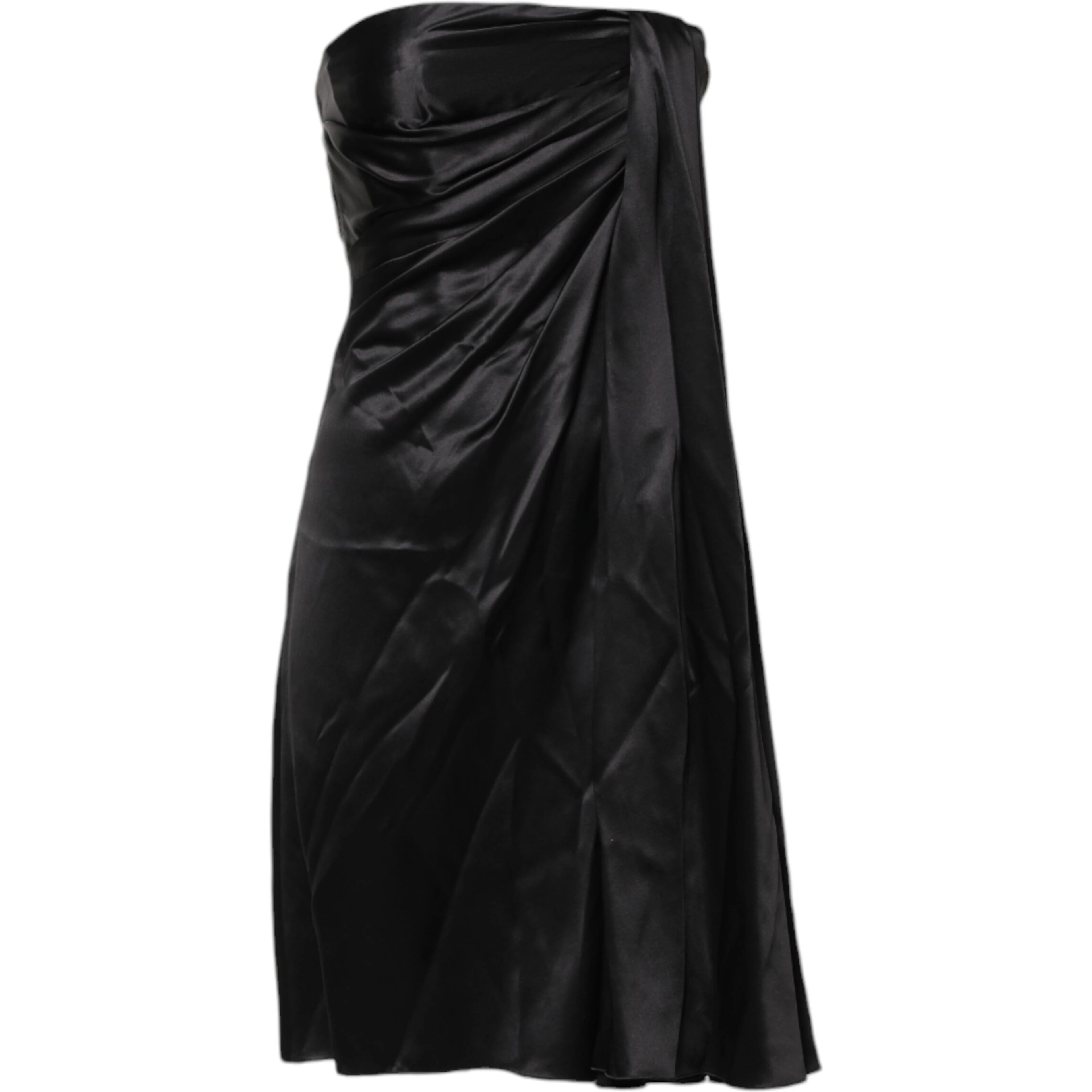 Black Strapless Sheath A-line Mini Dress
