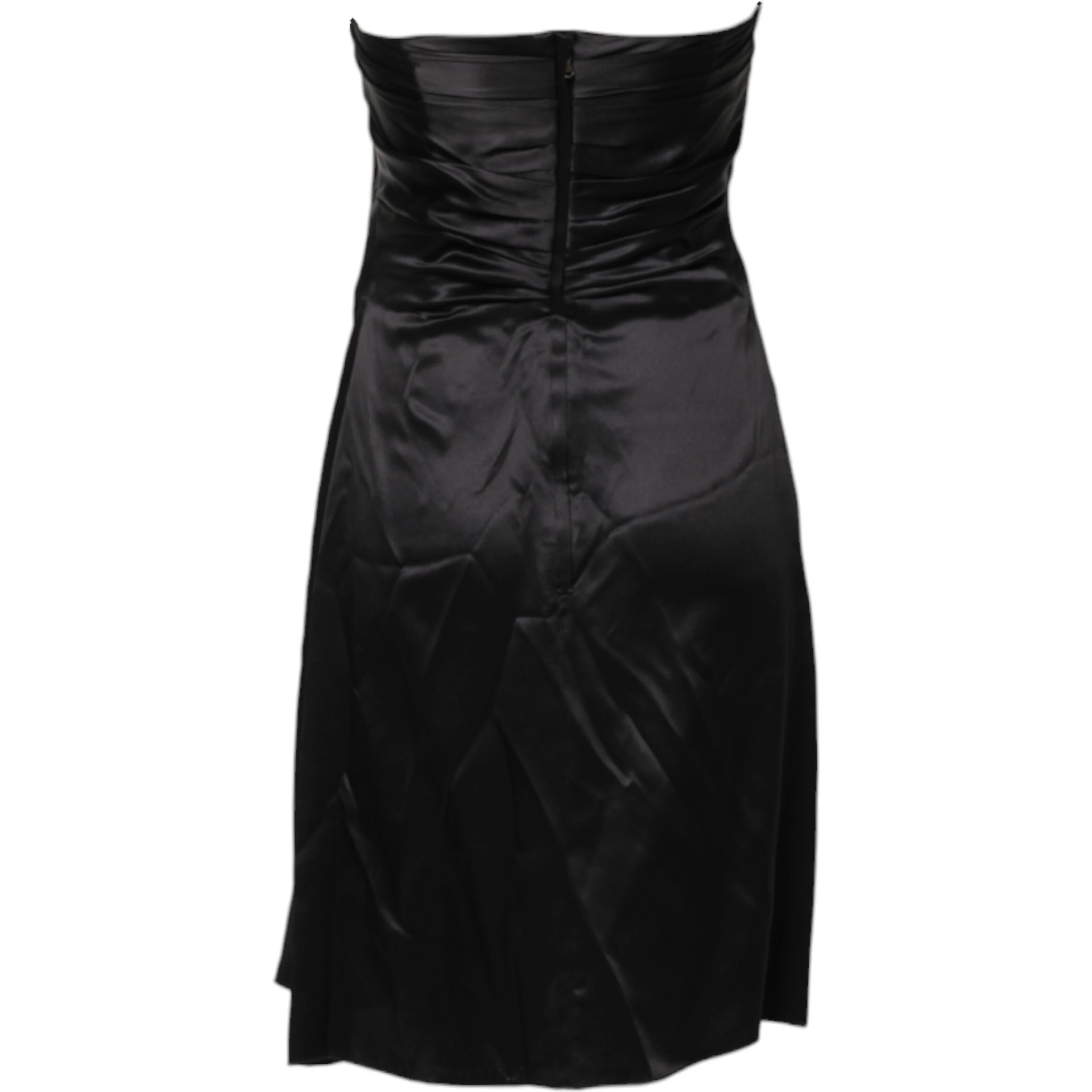 Black Strapless Sheath A-line Mini Dress