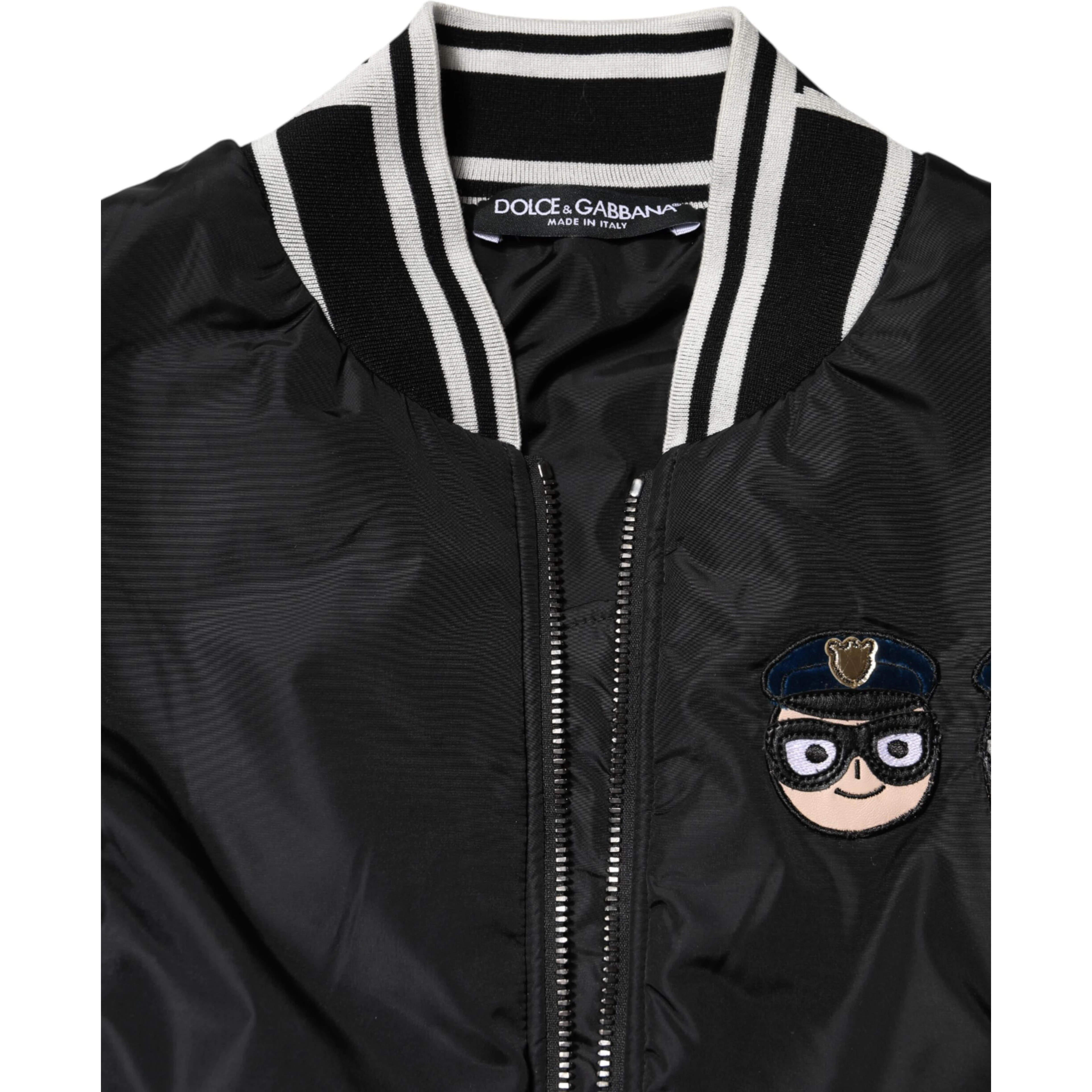 Black Nylon #DGFamily Full Zip Bomber Jacket