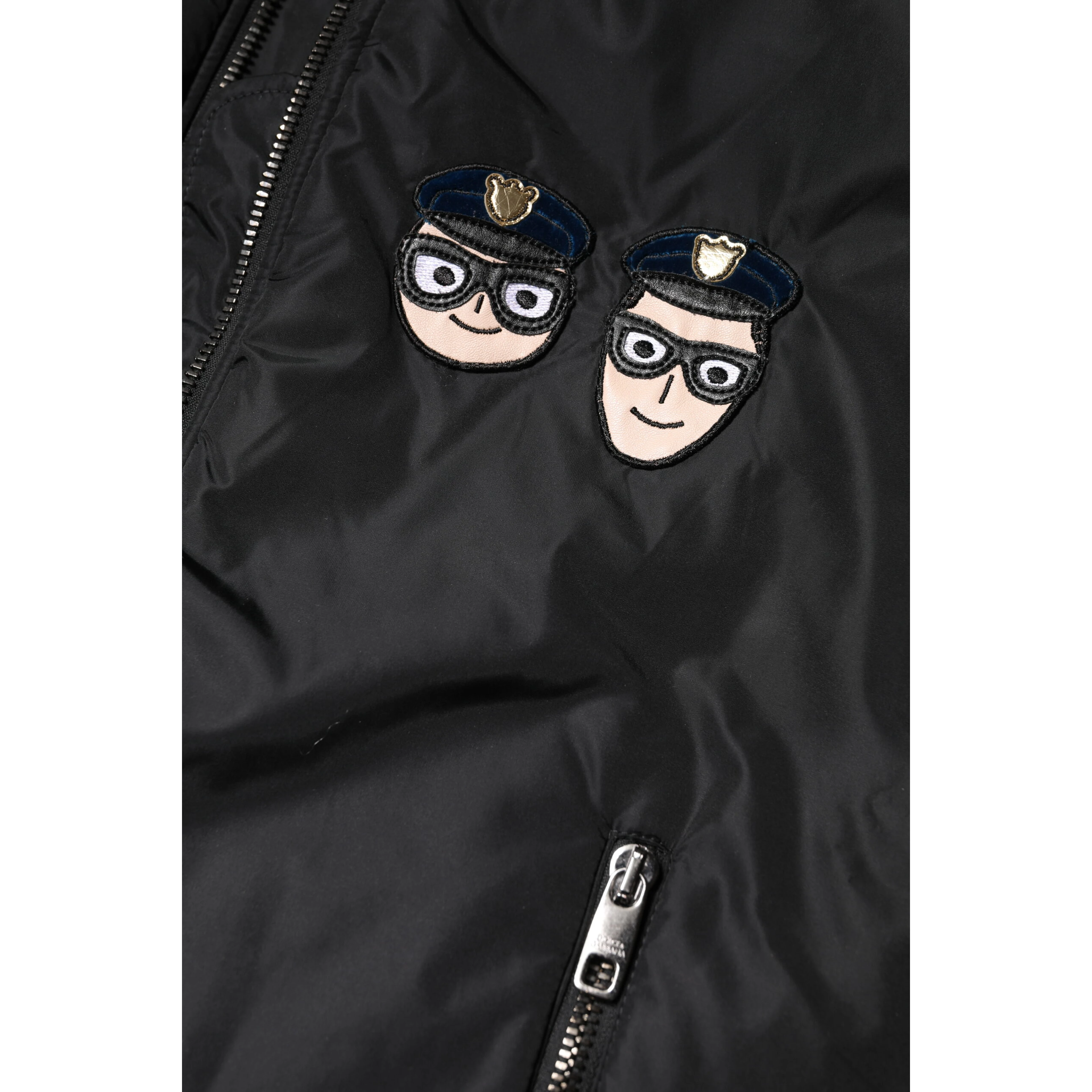 Black Nylon #DGFamily Full Zip Bomber Jacket
