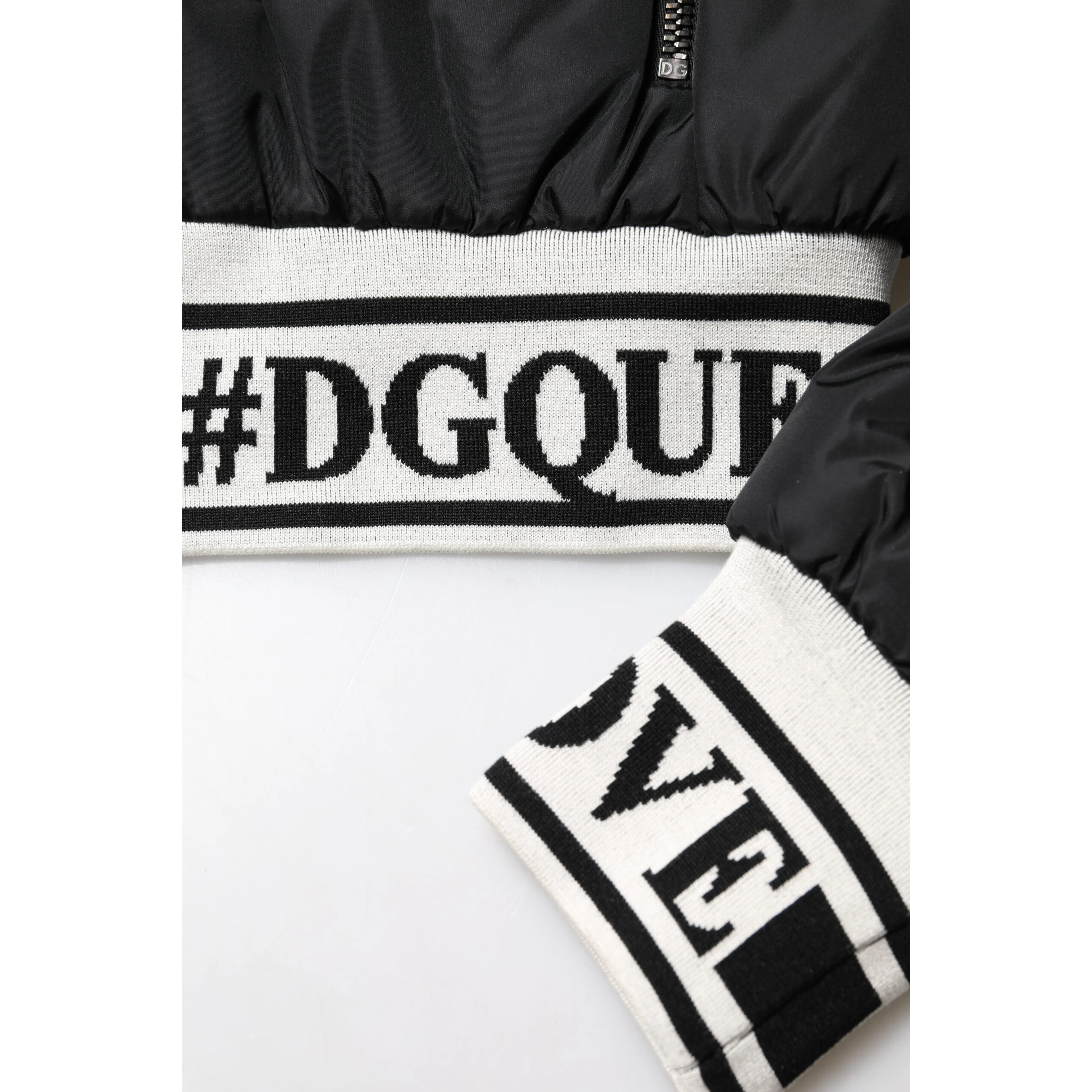 Black Nylon #DGFamily Full Zip Bomber Jacket