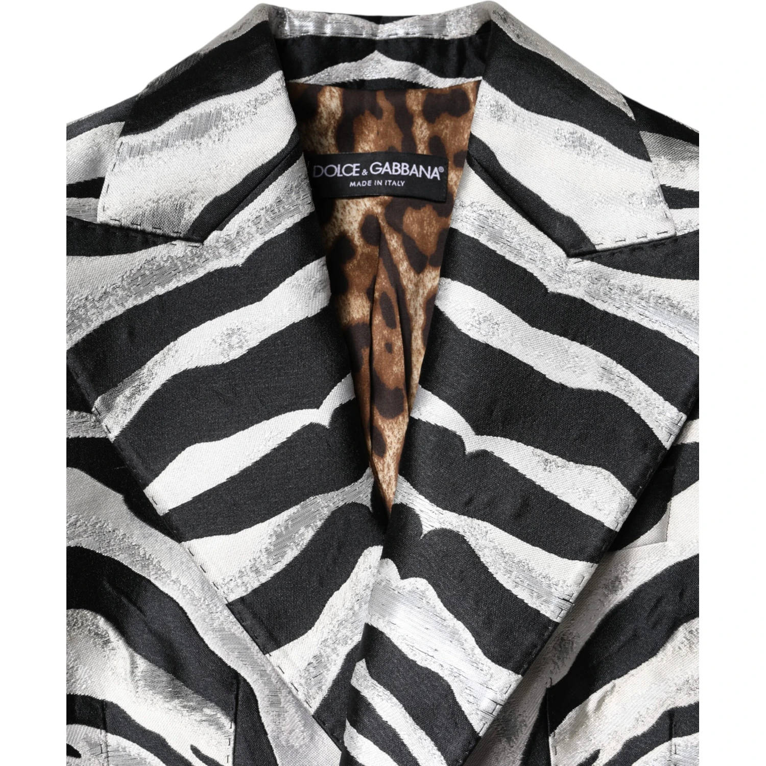 Black White Polyester Women Blazer Jacket