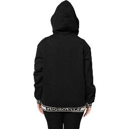 Black Cotton Hooded Full Zip Sweatshirt Sweater