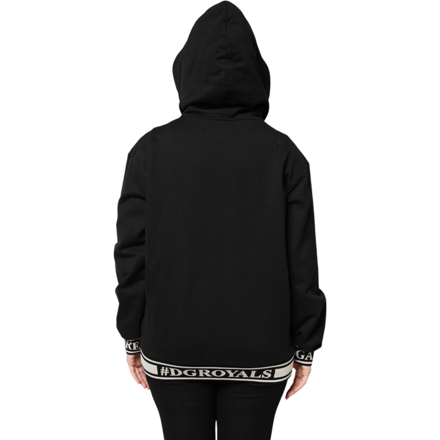 Black Cotton Hooded Full Zip Sweatshirt Sweater