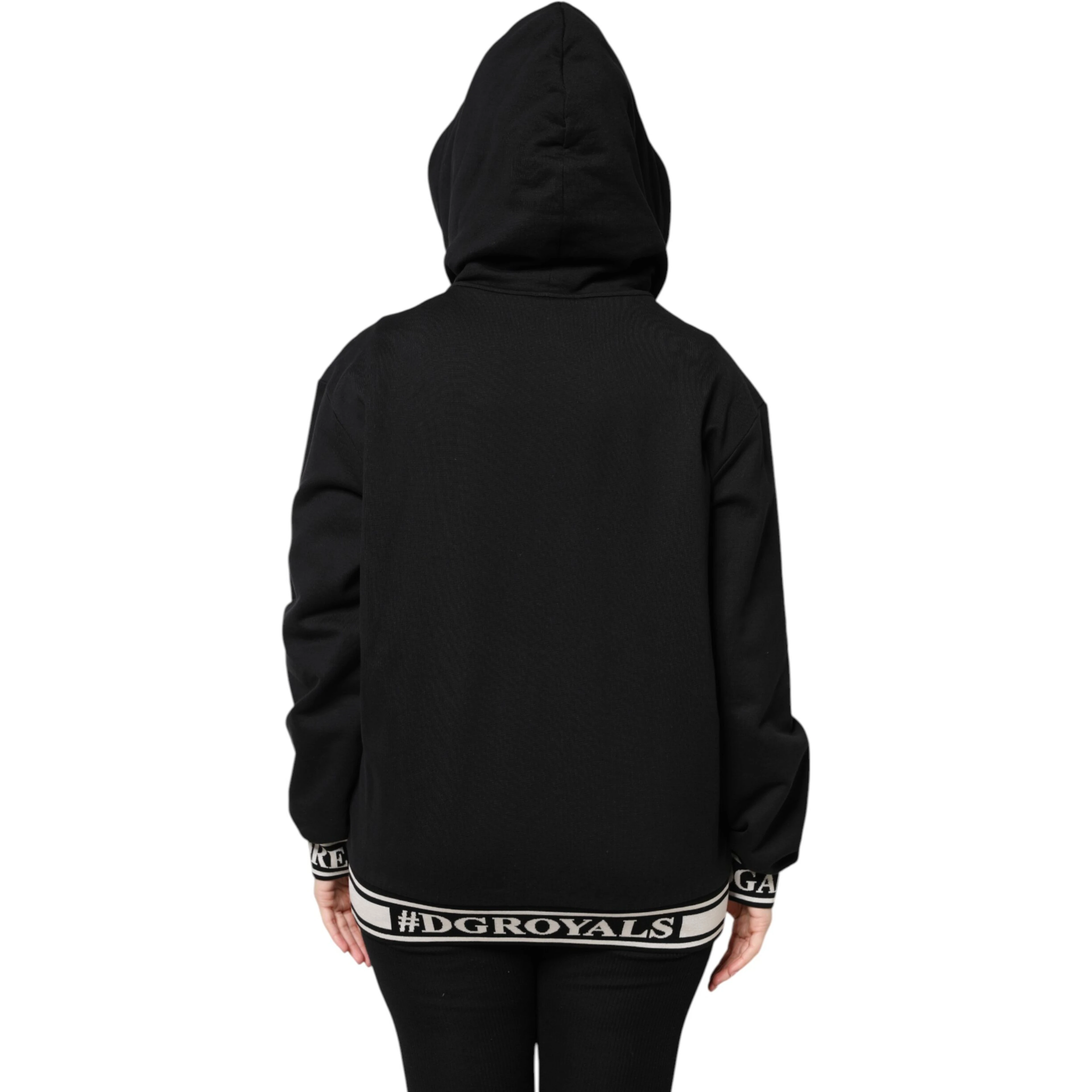 Black Cotton Hooded Full Zip Sweatshirt Sweater
