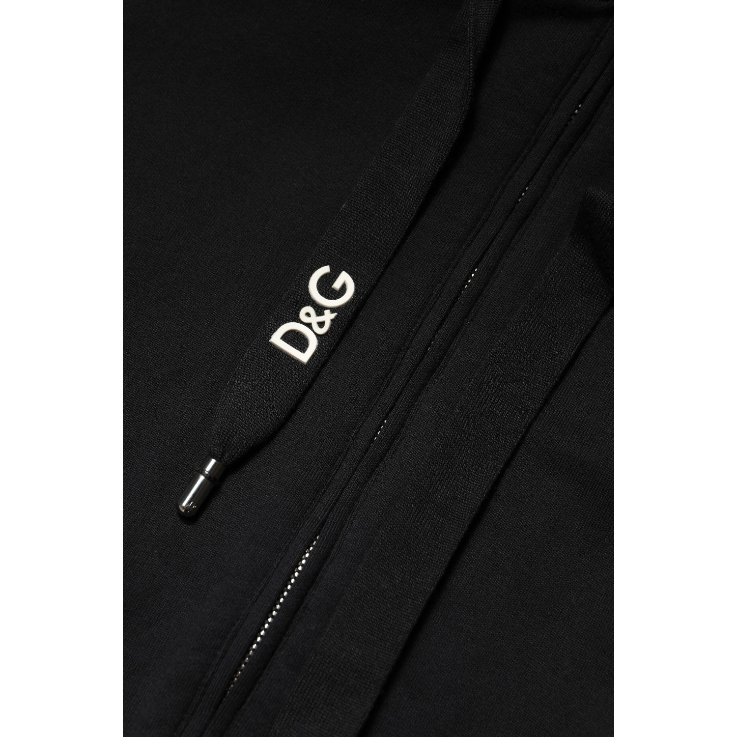 Black Cotton Hooded Full Zip Sweatshirt Sweater