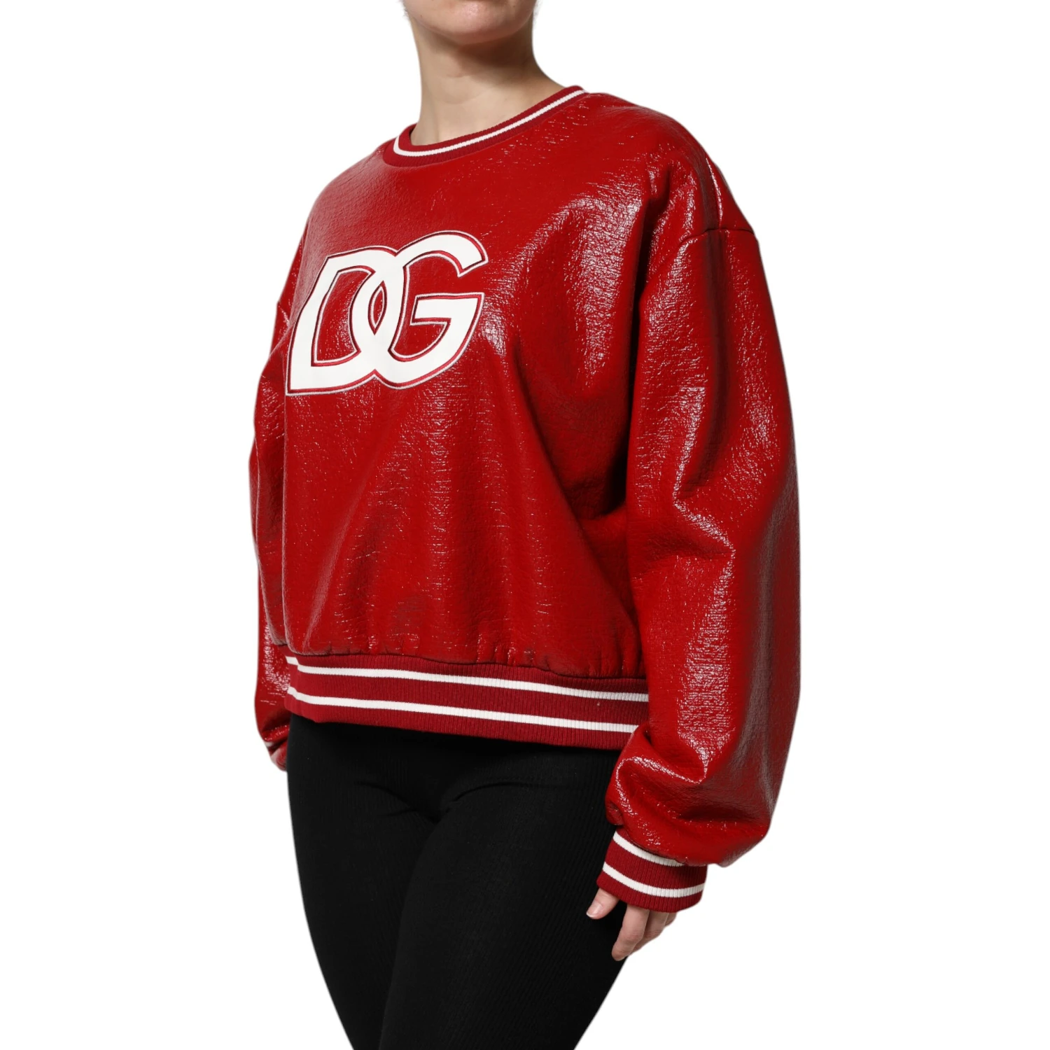 Red Wool DGLogo Embroidery Pullover Sweater