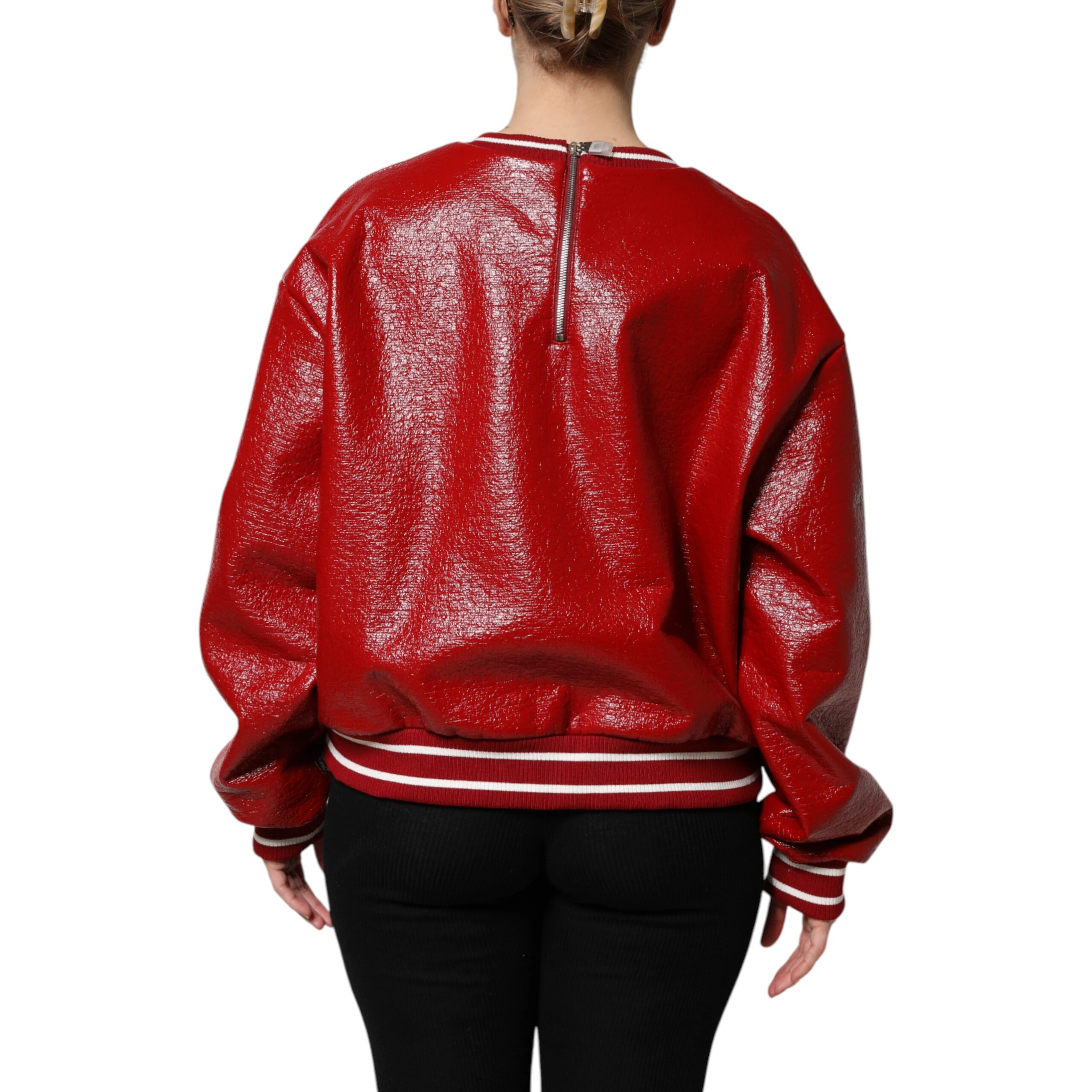 Red Wool DGLogo Embroidery Pullover Sweater