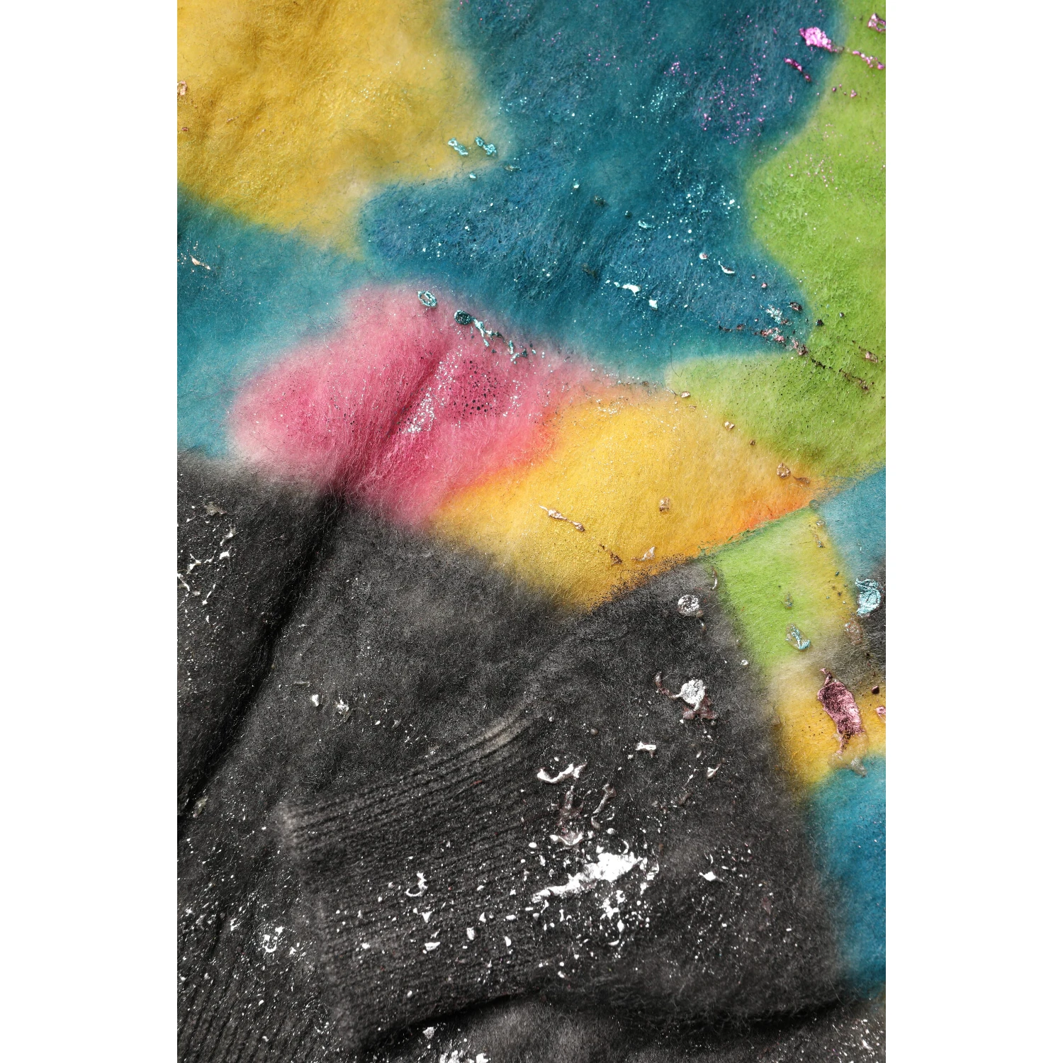 Multicolor Mohair Turtleneck Pullover Sweater