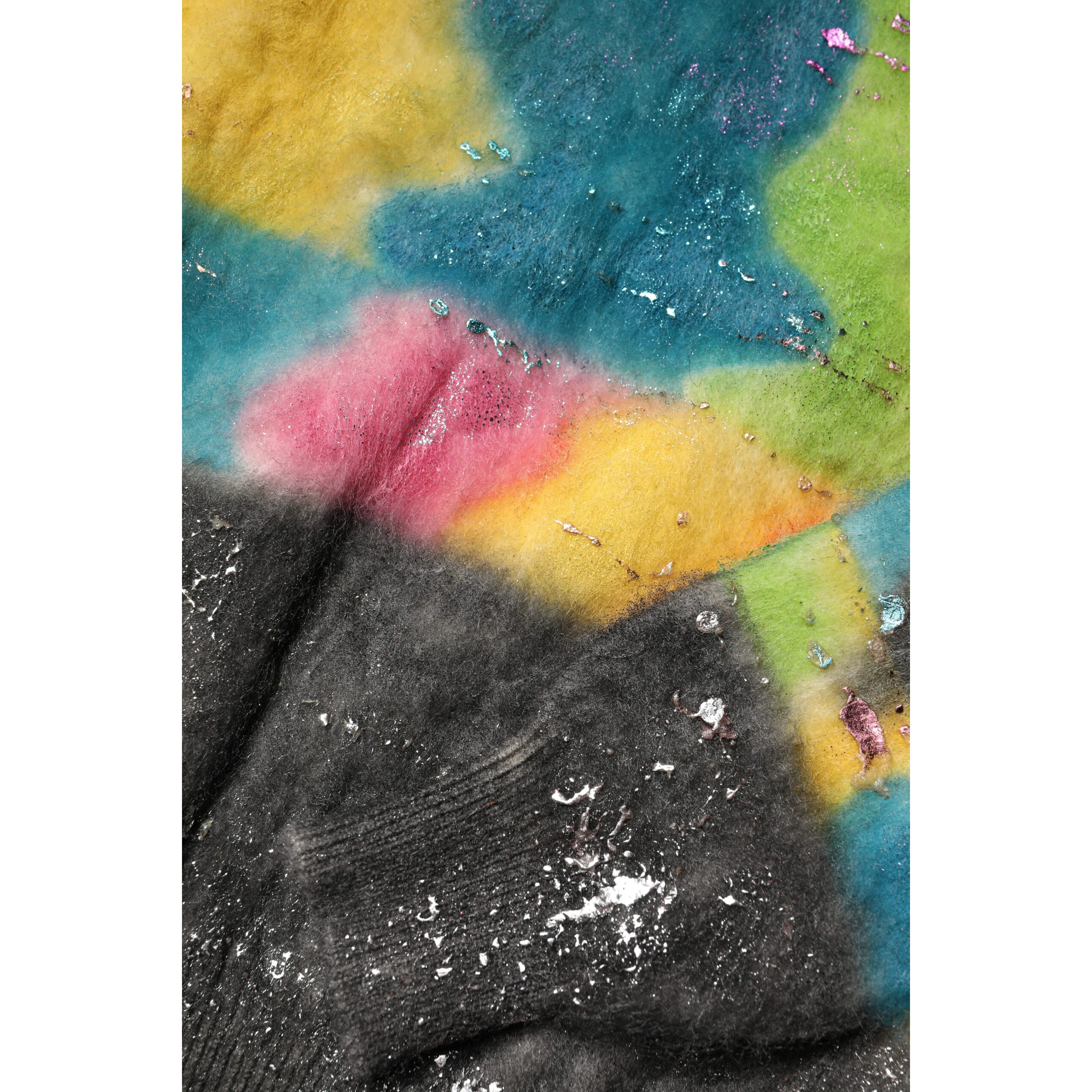Multicolor Mohair Turtleneck Pullover Sweater
