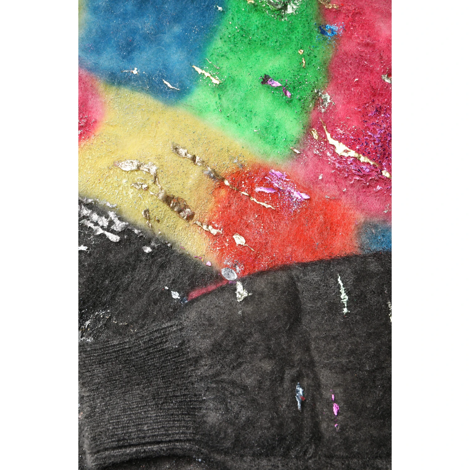 Multicolor Mohair Turtleneck Pullover Sweater