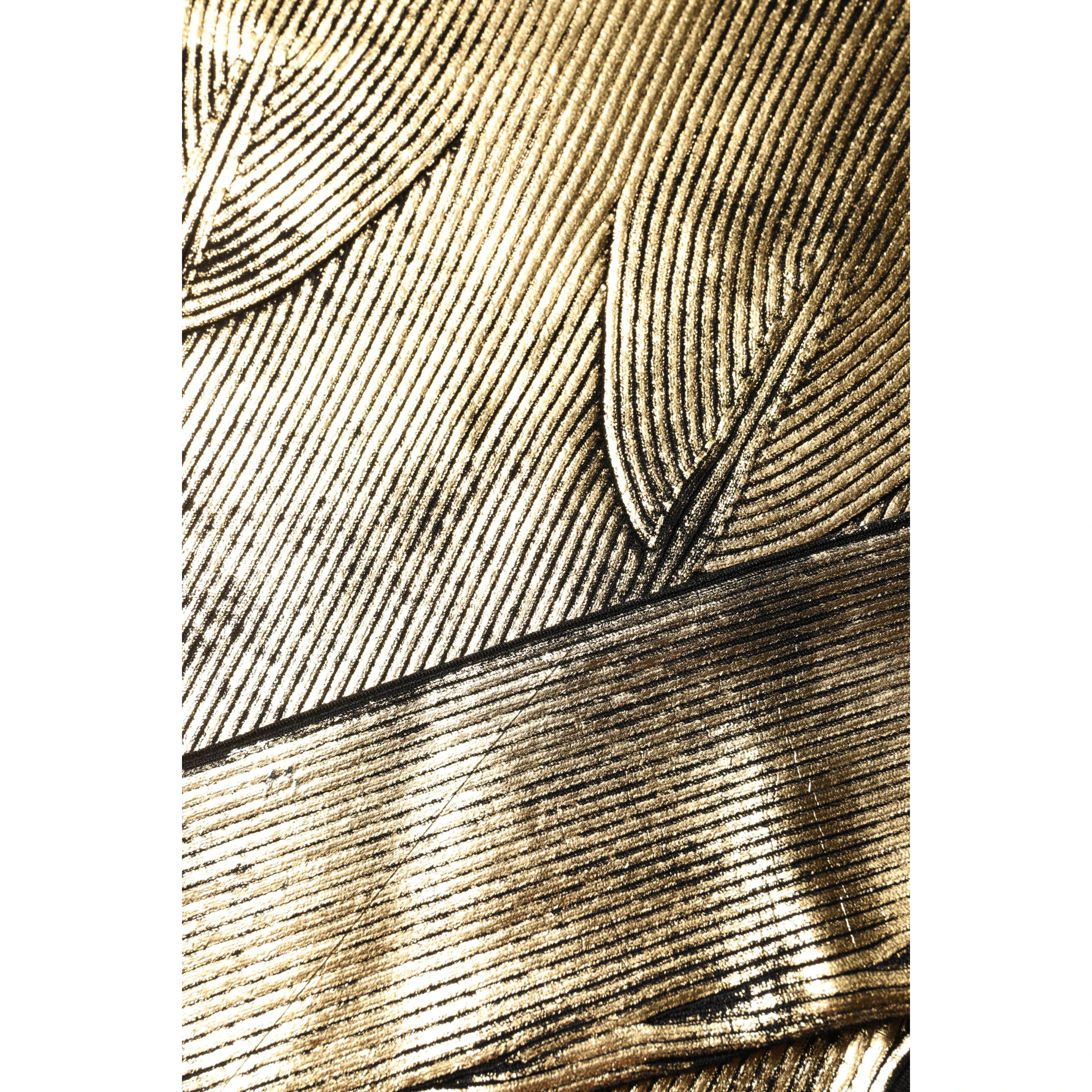 Gold Round Neck Long Sleeve Pullover Top