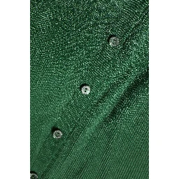 Green Polyester Long Sleeves Cardigan Sweater