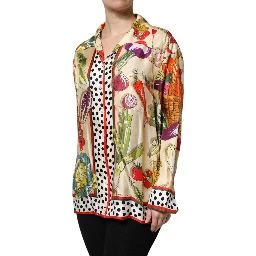 Multicolor Vegetables Silk Long Sleeves Top