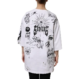 White Cotton DG BLESSED Printed T-shirt