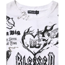 White Cotton DG BLESSED Printed T-shirt